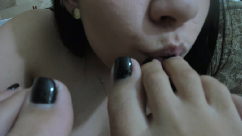 SassyTiff: Hot brunette lick my toes