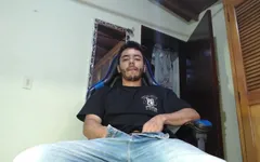 Guy Strips Naked and Jerks off His Uncut Cock