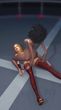 Elevador sci-fi. Quente menina de pau 3d fode travesti preta sexy em uma estação espacial