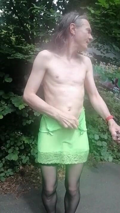Slut Bella: Outdoors Strip and Cum