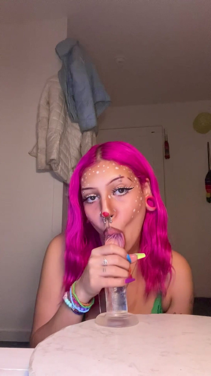 Nali Marie: Slutty Reindeer Sucks a Dildo Slobbering Sloppy Drool Roleplay