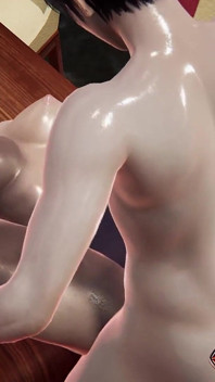 Duszna blondynka Silvia w czerwonej sukience - Reverse Cowgirl Anal Doggystyle Sex POV creampie w ciasnej cipce 3D Hentai Rule34 Animacja