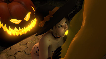 Wraith ward: Bruja sexy se folla al rey de la calabaza en...