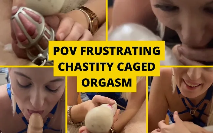 BJQueen and Rod: POV Teased and Made to Cum in Chastity Cage