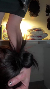 Goth Girlfriend Gives Deepthroat Blowjob and Gets Facial