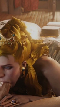 La reina está teniendo sexo con una sirvienta en su castillo.
