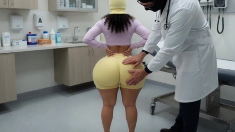 Animate golden: Petite Big Ass in Tight Yellow Shorts and Yellow Thong