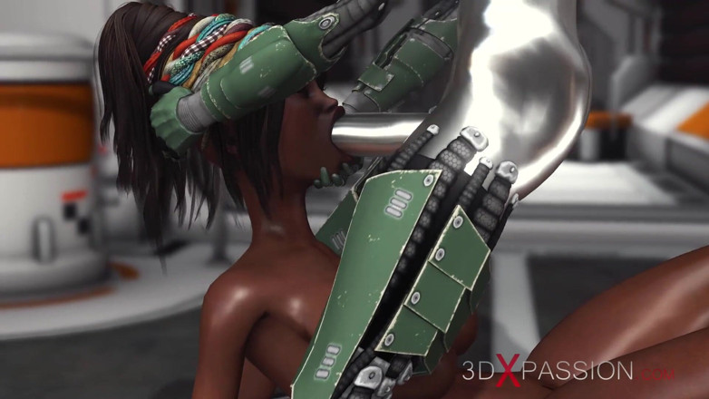 3dxpassion: 太陽系外惑星でセックス!SFアンドロイドfucksハードa温泉黒人女の子のベースキャンプ