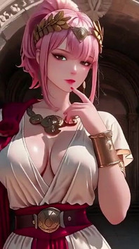 Blonde Queen! Private Morning Reading in the Roman Court, Silk Stockings Crossed, Forbidden Lip Touch!