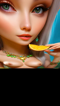 Citron ke saath sundar bare stanon vaali nagn yogini larki