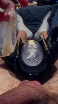 That Fuck Machine Makes Me Cum Buckets Filled This Condom up with My Cum