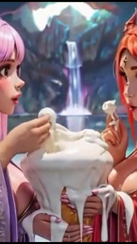 2. Movie, the Queen Ask 2 Girls for Kiss and Bouncing Breast, Ai Animation