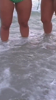 Three Hotties Make Out and Get Topless at a Public Beach