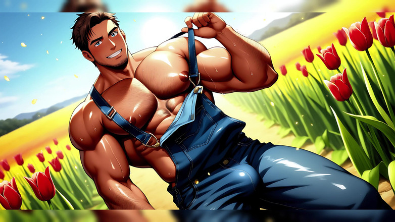 Erotic Man: Heiße kerle necken im freien, gemacht mit Ai