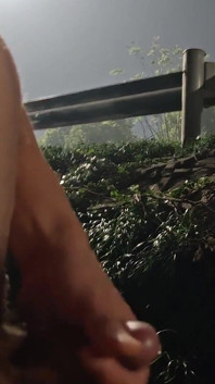 Masturbating Naked on the Side of the Freeway at Night