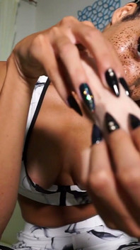 Long Black Pointy Nails Tease & JOI- Goddess Rosie Reed Teases with Long Black Nails- 1080p HD