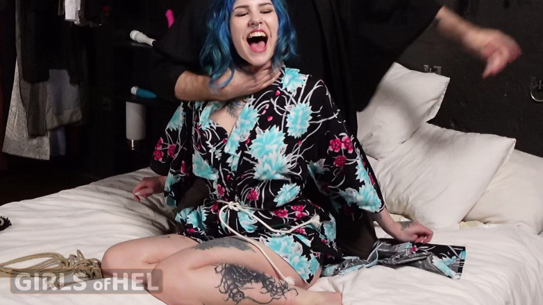 Girls of Hel: Shibari Rope and Clit Vibrator - Blue Hair Girl Said It...
