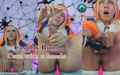 Cosplay Girl Runa Jerking off with No Hands