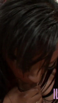 Ebony with a piercing on her pussy fucked doggy style