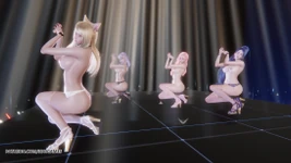 [mmd] Laysha - Nhãn hồng Ahri Kaisa Seraphine Evelynn Thoát y sexy không kiểm duyệt Hentai