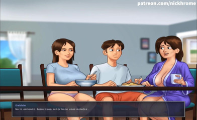 Cartoon Universal: Summertime saga part 112 - foda meia-irmã e gozada na copa da...