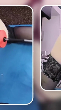 Gran consolador anal la masturbación en la máquina de follar