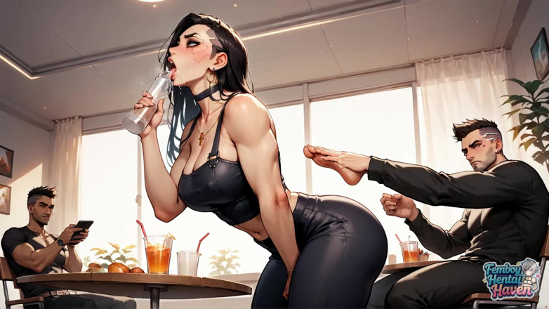 Femboy Hentai Haven: Ein erstaunlicher, genialer transvestit hintern Jizz shot in einem sonnenbeschien...