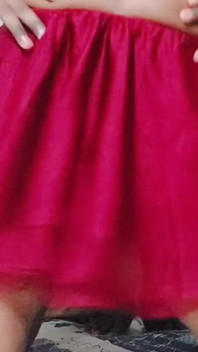 Shemale Dance in Red Sexy Lingerie