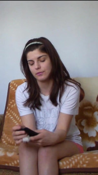 Sexy Teen Making Her Homework in Tight Short Pants