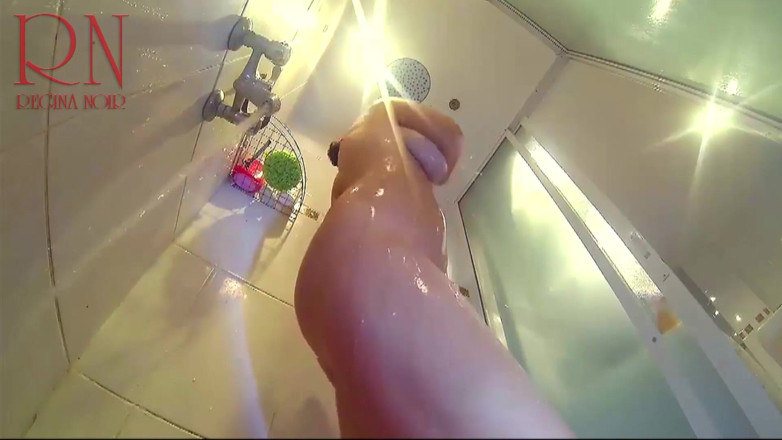 Regina Noir: Camera in the shower room. Shave pussy. Young naked girl...