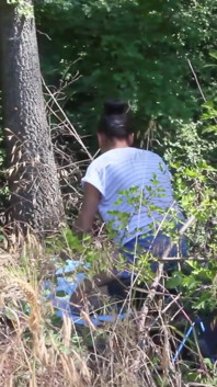 Sexy Teen Goes to Forest to Strip and Play with Herself