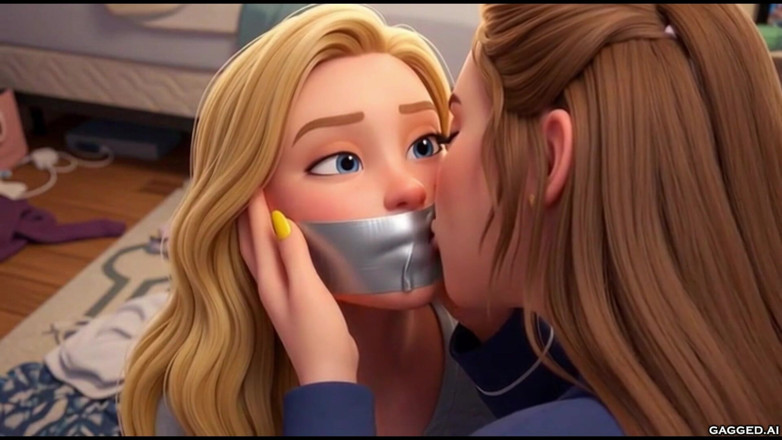 Gagged AI Cartoons: Experiență cu colega de cameră lesbiană
