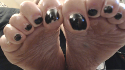 Abby Anna: Closeup thick oiled wrinkled soles