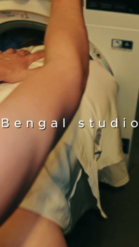 My Stepbrother Fucks Me While My Head Is Inside the Washing Machine and Covers My Tits in His Cum.