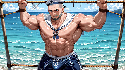 Erotic Man: 뻑가는 근육질 몸매의 잘생긴 남자