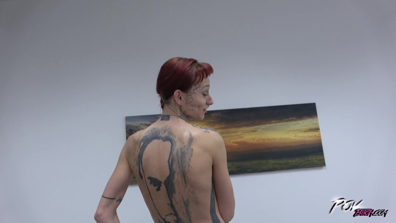 POV Bitch: Tattooed redhead with piercings all over her body gets pounded...