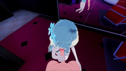 Hentai Smash: Impak Genshin - Lumine dikongkek dari pov awak. Pancutan mani di...