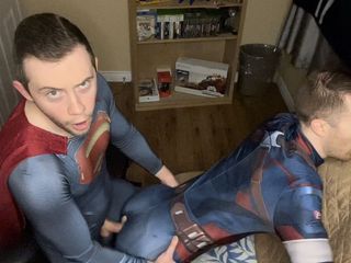 Max n Jack: Superman Cums Inside Captain America Bareback