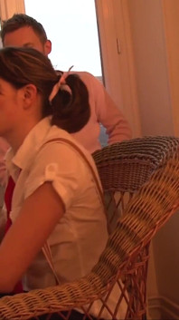 Sexy small titted teen in college uniform and red heels is nasty ass fuck girl
