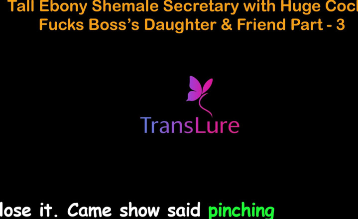 TransLure: 英语音频性爱故事 - 高大的乌木人妖秘书与大鸡巴 - 乱搞老板的继女和朋友 - 第3部分