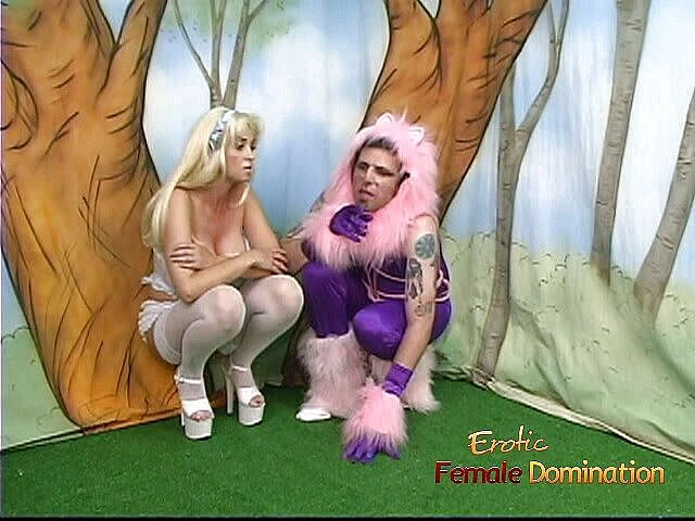 Erotic Female Domination: Kinky stud in a costume has some naughty fun with...