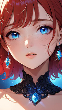 Voidgazer：一个有着闪闪发光的宇宙雀斑的美丽年轻女人