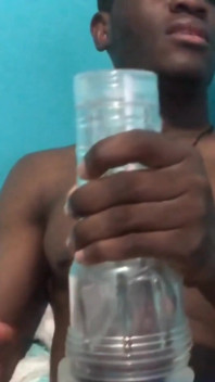 Wanking My BBC with a Stroker Groaning Edging