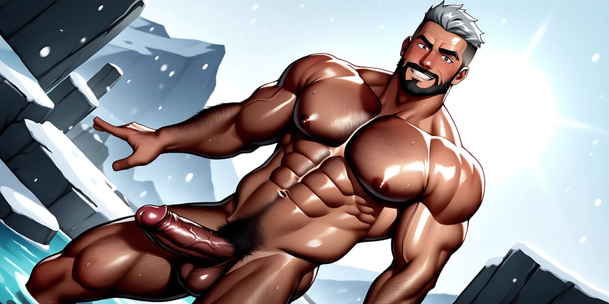 Erotic Man: Hoàn toàn khỏa thân hunks trong tuyết