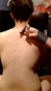Nervous Babarella Cutting Short Hair Shaving
