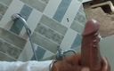 Jazzs: Big Cum in Public Toilet From Big Black Indian Dick