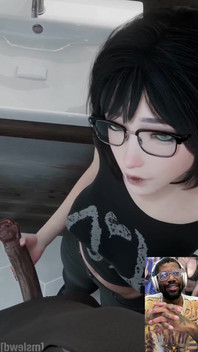 Super Cute Ass Goth Girl Jerks off a BBC