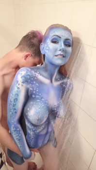 X-men mystique cơ thể sơn loại bỏ vòi hoa sen & làm tình