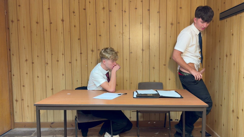 jakeandbailey: Bailey Bends Jake Over the Office Desk