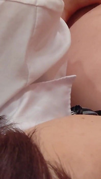I Can't Stand the Sound of Girl's Pussy in Stockings. I Can't Hold Back and Cum Inside Her Peach Butt. Amateur